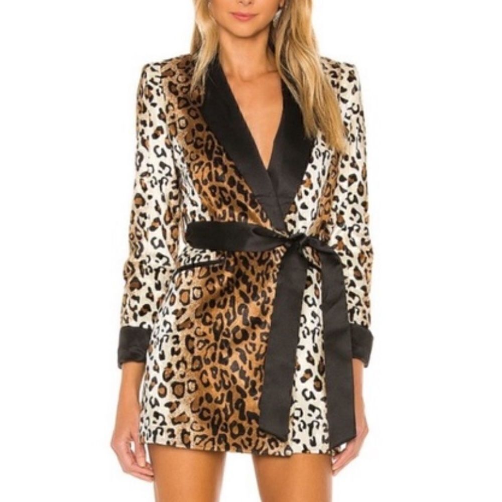 New Valentina Shah Leopard Blazer Dress Size 0 Revolve